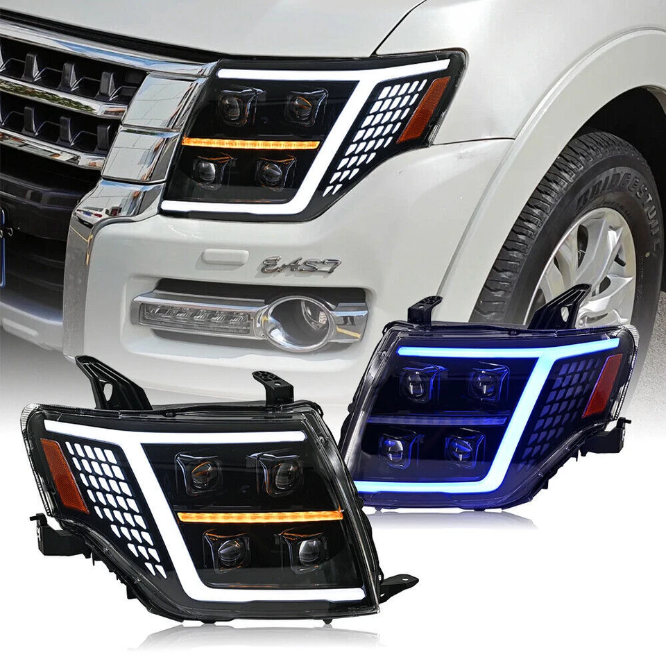 For 2009-2021 Mitsubishi Pajero Montero V93 V97 Full LED Headlights w/ Blue DRL - Image 2 of 4