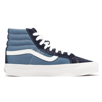 Vans Vault OG Sk8-Hi LX Canvas Navy Blue White Men Unisex Casual 