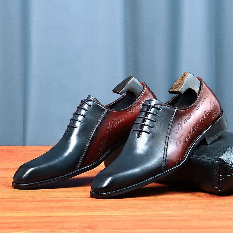 SAOLA Scarpe uomo a punta eleganti business pelle stringate intagliate matrimonio festa