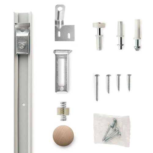 CALHOME Bi-Fold Double Closet Door W/Hardware Kit 60"x80" 2-Panel Light-Gray - Picture 2 of 3