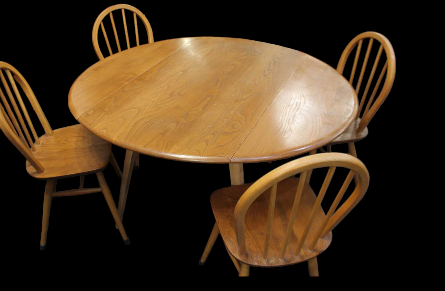 Ercol oval drop leaf windsor dining table and 4 ercol chairs eBay