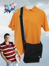 LACOSTE MESSENGER BAG Medium Vintage N85 New City Casual 4 Black NEW