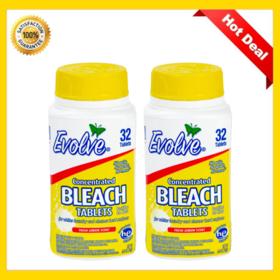 #ad Evolve Ultra Concentrated Bleach Tablets Lemon Scent 32 Count x 2 Pack $7.09
