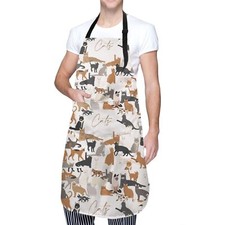 Cat Dogs Animals Adjustable Bib Chef Apron Waterproof with 2 Pockets