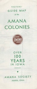 Visitors' Guide map of Amana Colonies Iowa Folder History Description