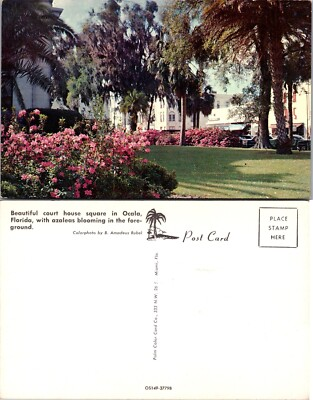 #ad Courthouse Square and Azaleas Ocala Florida FL Postcard $4.87