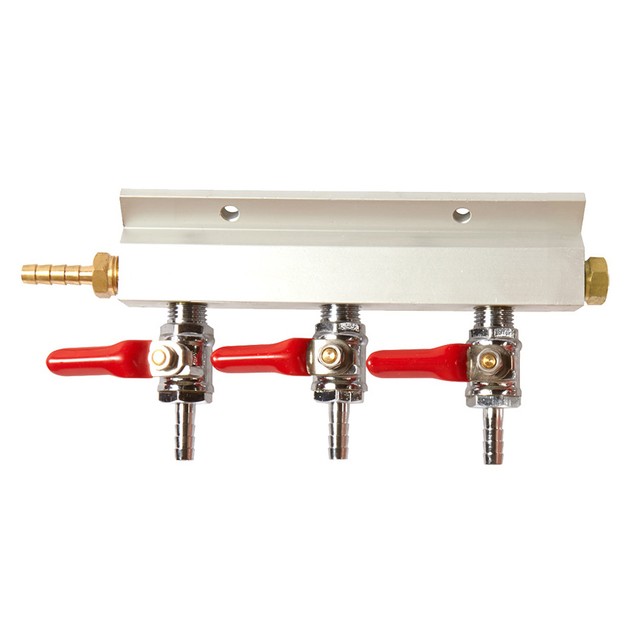3 Way Compressed Gas Manifold Gas Line Splitter Multi Keg Set Up