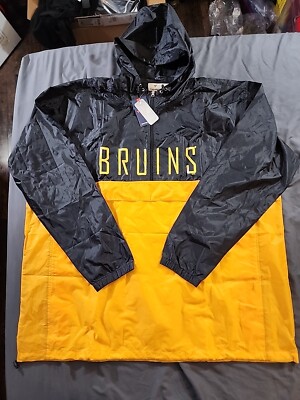 Black Boston Bruins Big Tall Anorak Half-Zip Pullover Hoodie 5XLT  Fanatics