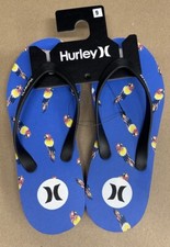 Hurley Men  s Flip Flops Beach Sandals Slip-On Surf, Pool, Blue, Size 9