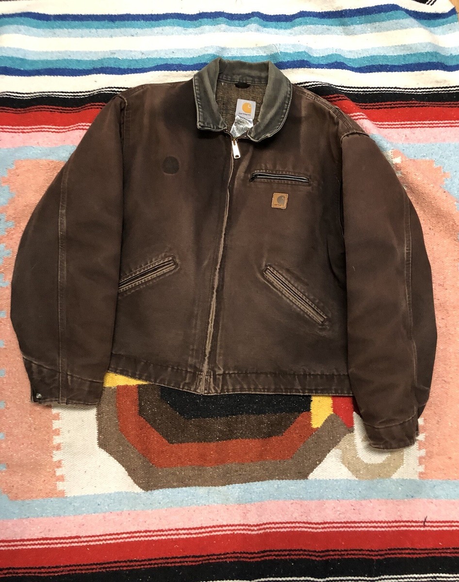 Vintage Carhartt Detroit Jacket Mens 2XL XXL Brown J97 DKB Flannel