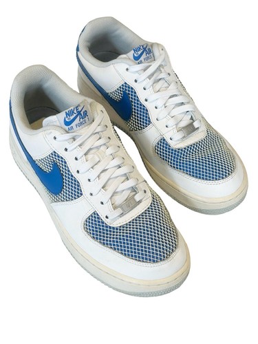 Men’s Nike Air Force 1 Low Hyper Cobalt White Pure Platinum 488298-150 U.K. 7.5 - Picture 4 of 24