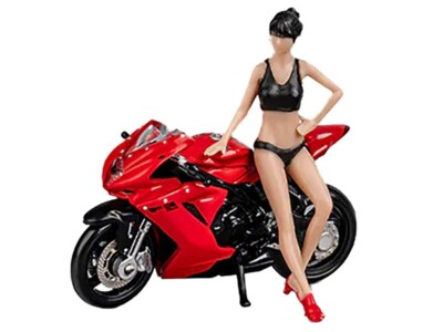 2022 MV AGUSTA F3 ROSSO MOTORCYCLE RED W/FIGURE 1/64 CM MODEL CM64