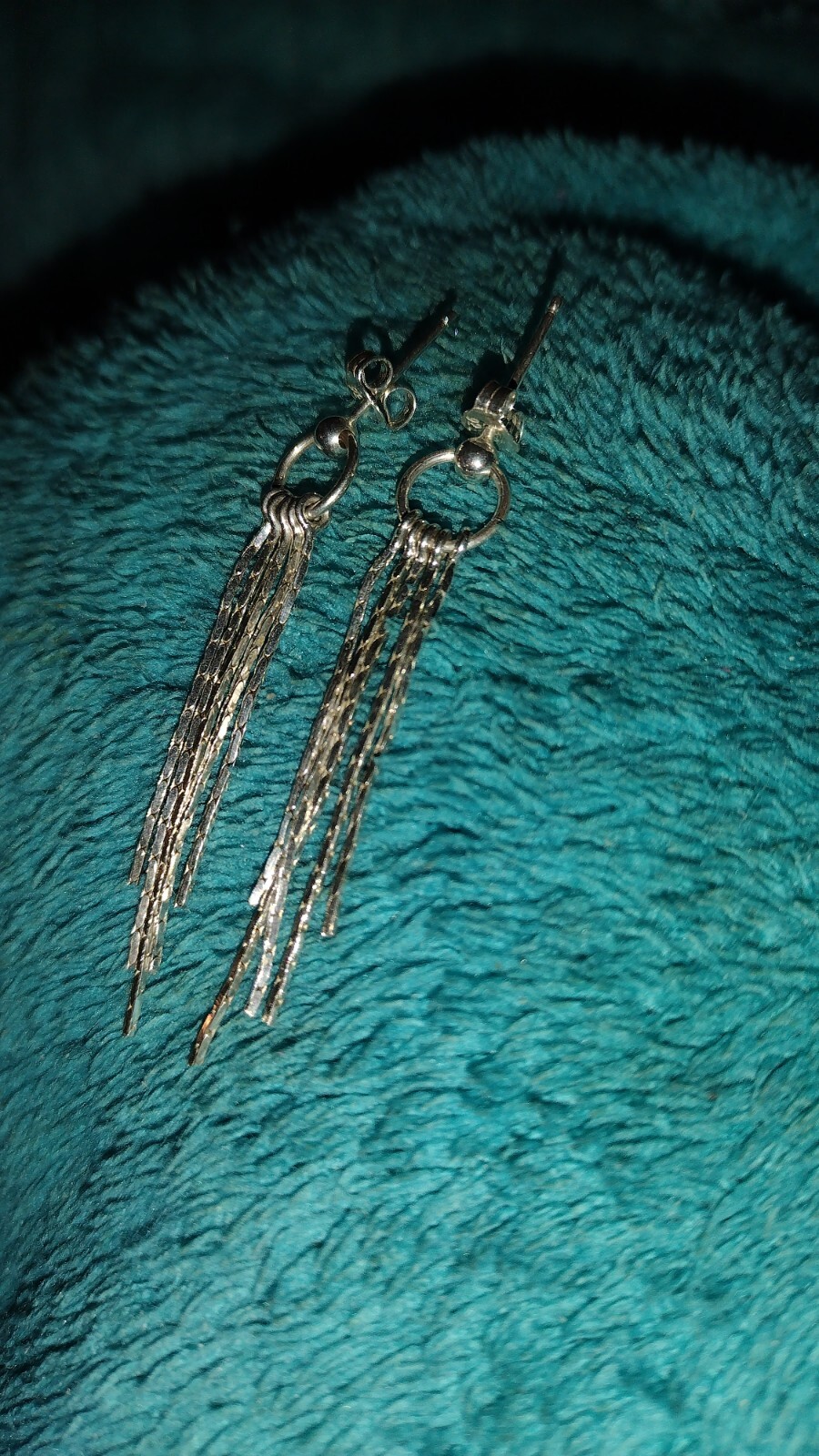 retro sterling silver Waterfall Dangle Earrings - image 2