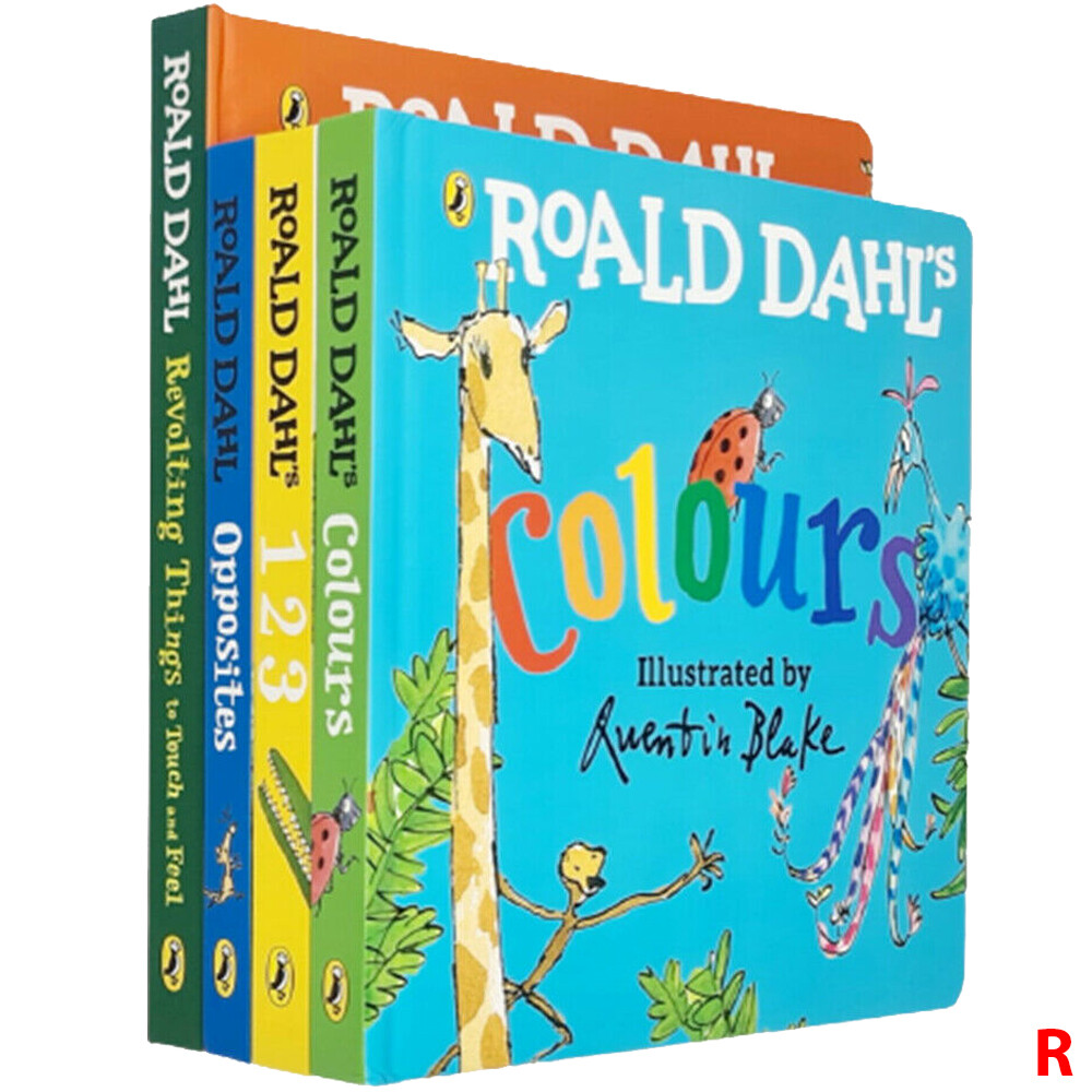 Roald Dahl 4 Books Collection Set Colours, 123, Opposites, Revolting Rhymes NEW