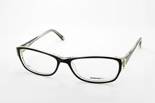 MARCHON NYC BROADWAY 001 Polished Black on Clear 53-16-135 Frame Flex Hing. L401