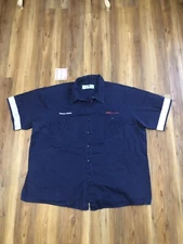Red Kap Blue Men's Short Sleeve Oilfield Industrial Work Shirt Size 4XL