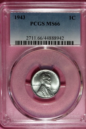 1943 - PCGS MS66 STEEL LINCOLN CENT!!  #B47896