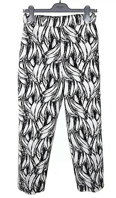 注目の新作♪【PRADA】バティスト パンツ NWT Prada F/W2018 Banana Print Cotton Cropped Pants Black