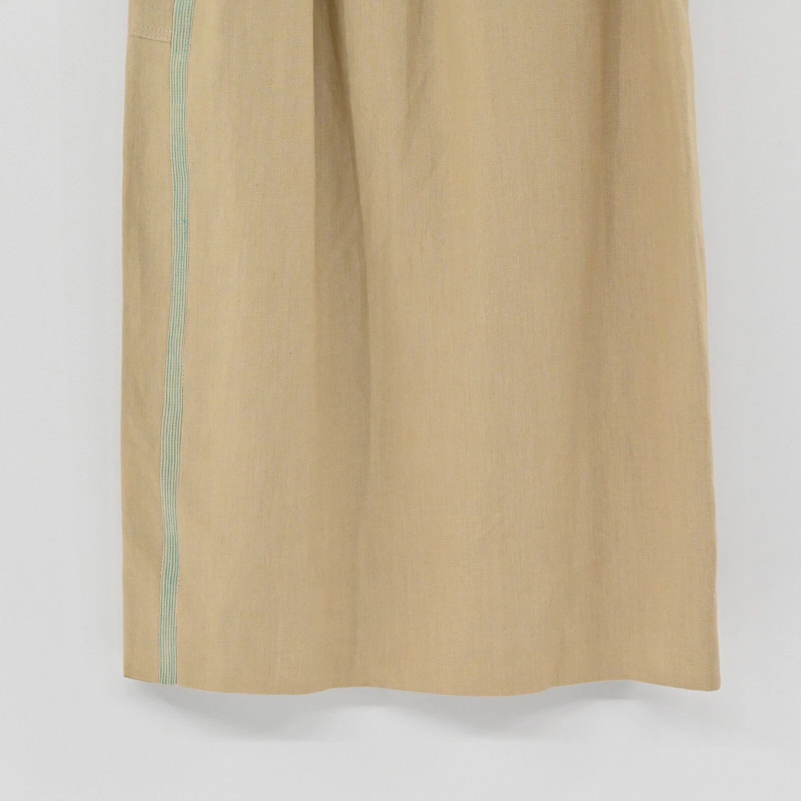 Gonna donna vintage VALENTINO taglia 4 lino marrone midi tasca bottoni righe Italia anni 70