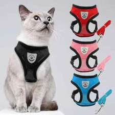 Escape Proof Caat Harness & Leash Set for Walking Dog Jacket Mesh Vest for Cats