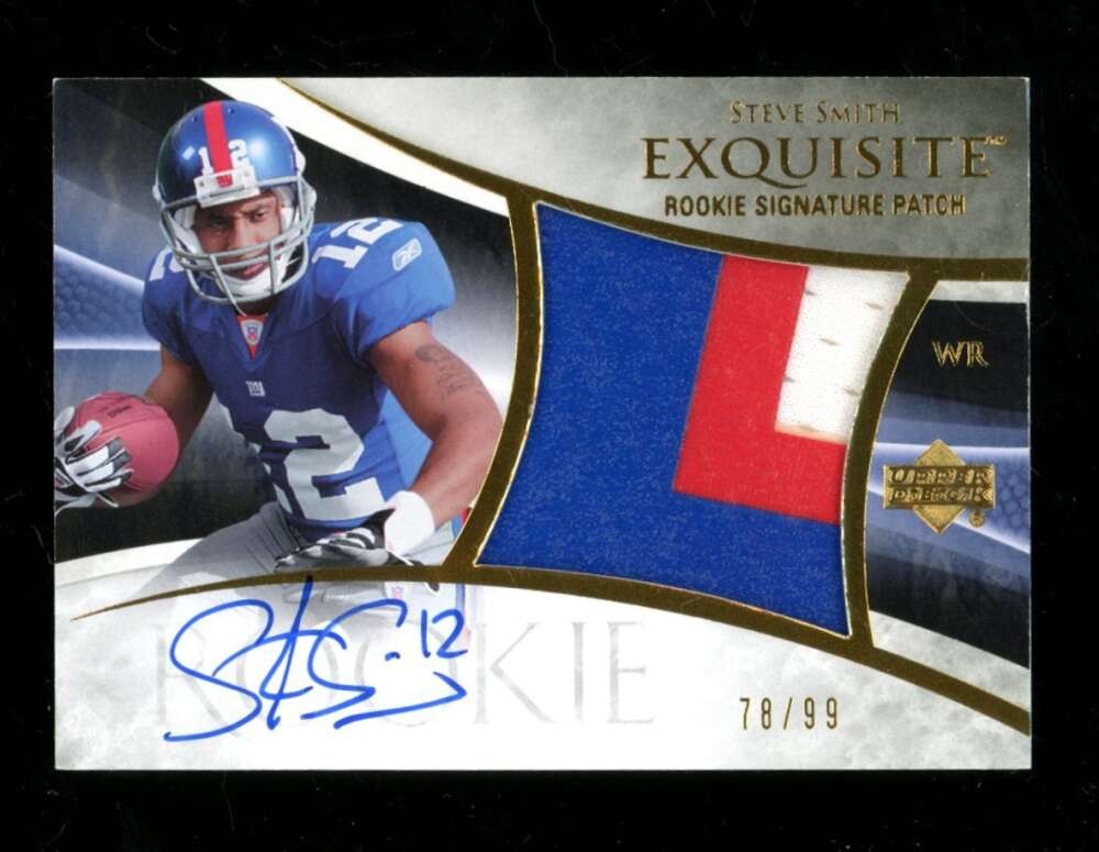 Steve Smith UD Exquisite Collection #121 Autograph Patch-Gold