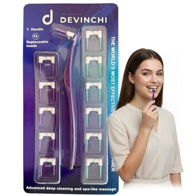 d DEVINCHI Interdental Brushes for Teeth Cleaning, Soft Bristled Purple