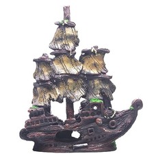 Saim Aquarium Shipwreck Decorations, Fish Tank Ornaments, Resin Pirate Ship