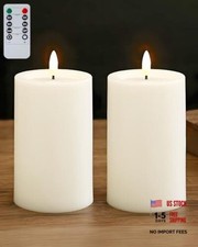 3"x4" Outdoor Waterproof Flameless Candles with Remote and White-D3"xH4"