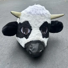 Hide and Eek! Boutique Adult Cow Fur Head Halloween Mask