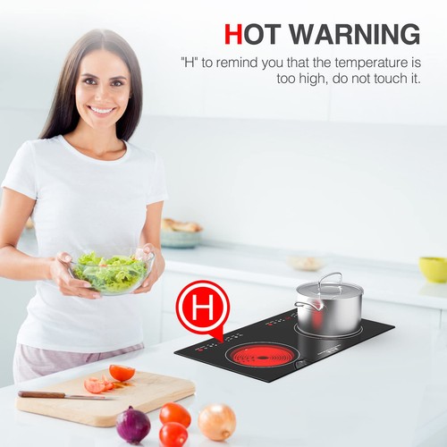 2400w Electric Cooktop, 24" Electric Stove 2 Burner Hot Plate Built-in Double... - Picture 9 of 9