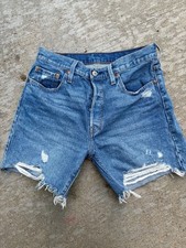 Levi's 501 Original Cutoff Distressed Denim Shorts Women's Size 29