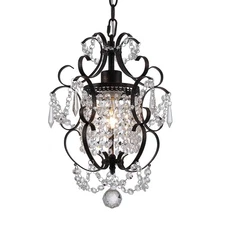 Mini Bronze Chandelier (1 Light,11-Inch),Small Chandelier Crystal Ceiling Lig...