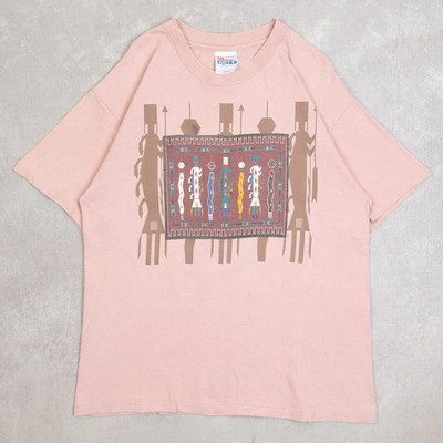 Hanes Beefy Vintage Native Folk Art Single Stitch T-Shirt Large Herren 1990er USA