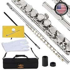 High-Quality Nickel Silver C Flute with Case  Essential Accessories Included