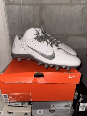 Nike Speedlax 4 Lacrosse Cleats White/Metallic Silver Size 15 616297-100