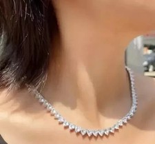 14k White Gold Plated 20Ct Heart Lab Created ...