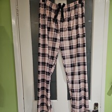 Ladies Pink Check Pyjama Bottoms Size 16-18