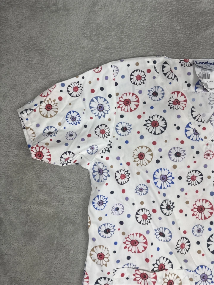 Landau Woman’s Scrub Top Floral Size Medium NWT - Image 2 of 4