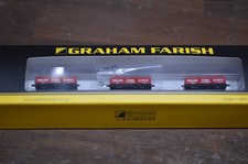 N Guage Graham Farish 377-490Z Set of 3 China Clay Wagons - English China Clay