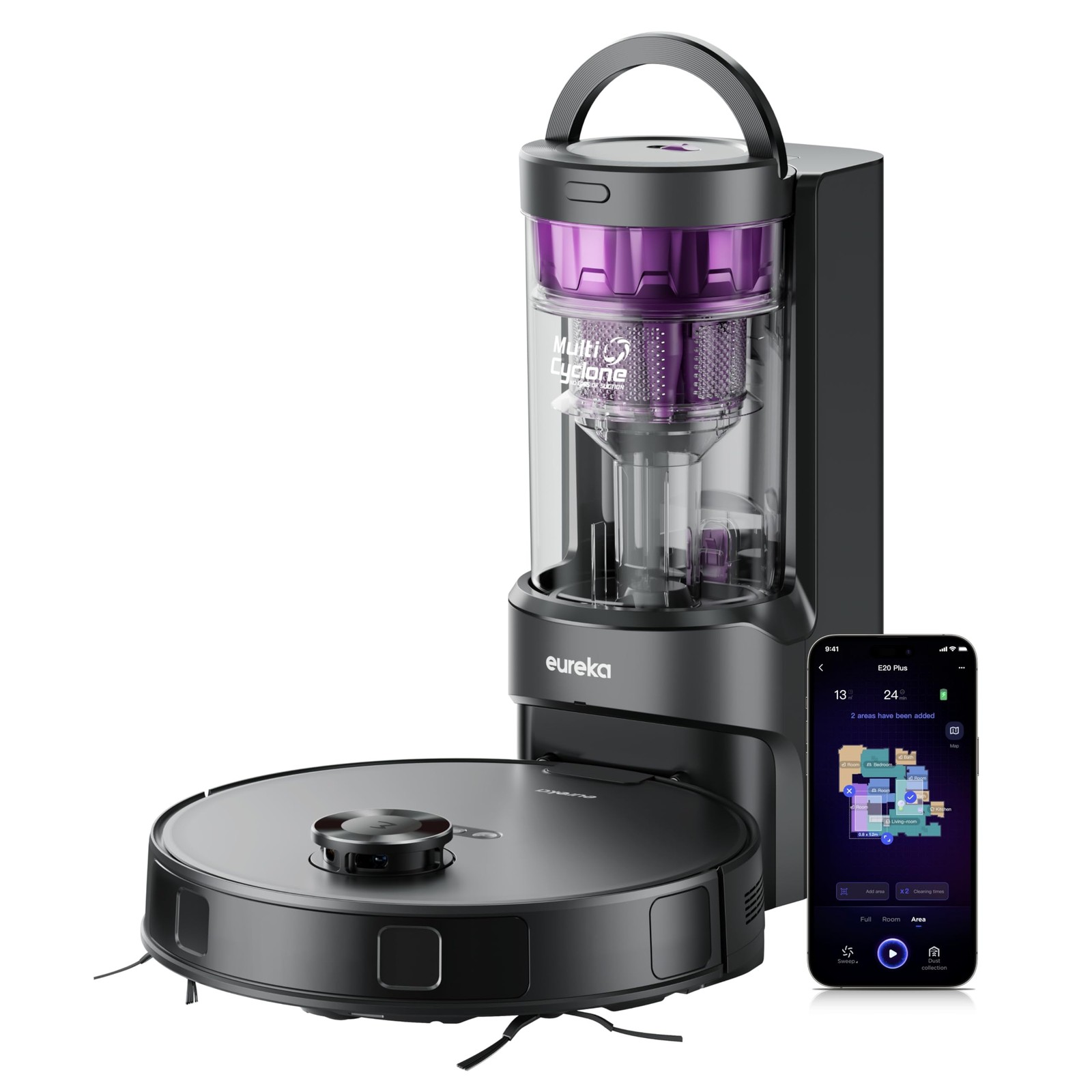 E20 Plus Robot Vacuum with Bagless Self-Emptying Station