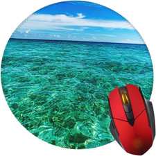 Blue Ocean Mouse Pad with Non-Slip Rubber Base Round Gaming Pads Mousepad Mou...