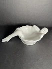 VTG Mosser White Milk Glass Soap Dish Bathing Beauty Lady Woman Bath Bathroom