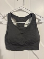 Member's Mark Seamless Racerback Sports Bra Size Medium Charcoal Gray Padded
