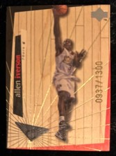 1998 UD Hardcourt, High Court, Allen Iverson, # H20, 0937/1300 Rare Insert 76ers