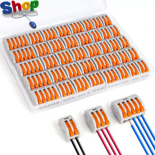 40Pcs Lever-Nut Wire Connectors, 2/3/5-Port Compact Electrical Connectors, Cable