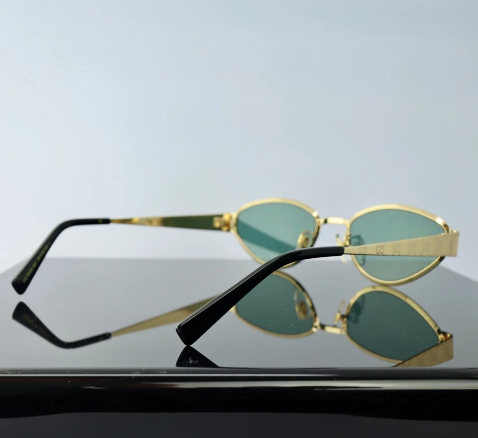 Gucci G1853S 001 Gold with GG Logo/ Gray Lens Cat Eye Sunglasses 100% UV - Image 4 of 4