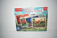 OGYZW Dinosaur Wooden Puzzles for Kids Ages 4  6, 4 Pack, 24 Piece Preschool Jigs