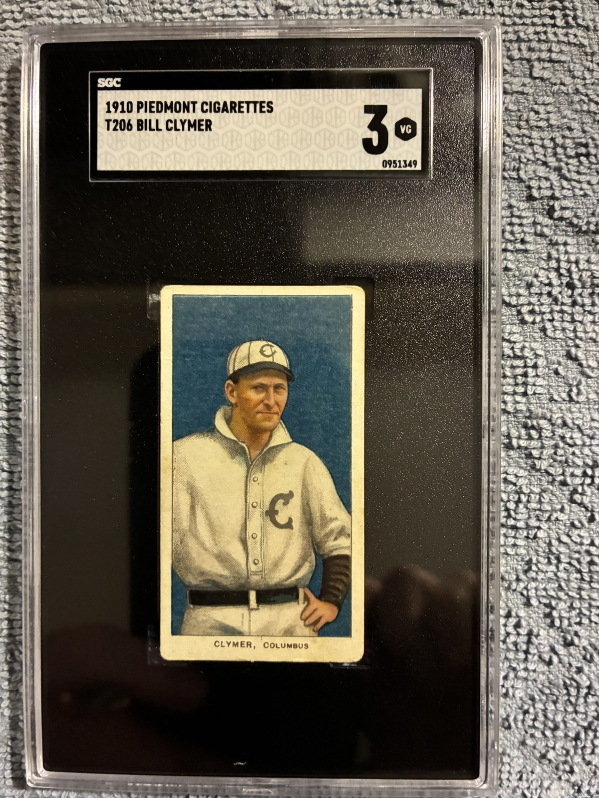 1909 T206 Bill Clymer SGC 3 VG Piedmont 