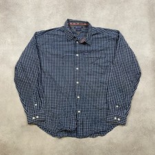 Tommy Jeans Shirt Mens XL Vintage Western Checkered Plaid Button Down, Blue