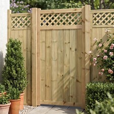 Garden Gate with Lattice Insert Treated Wooden Decorative Side Door 3-6ft x 3ft